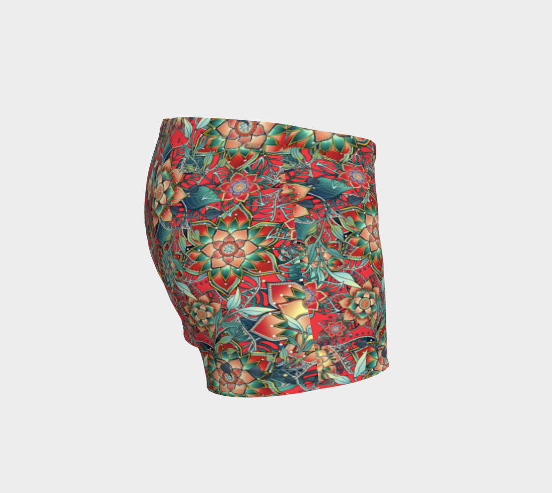 RED TROPICAL SHORTS