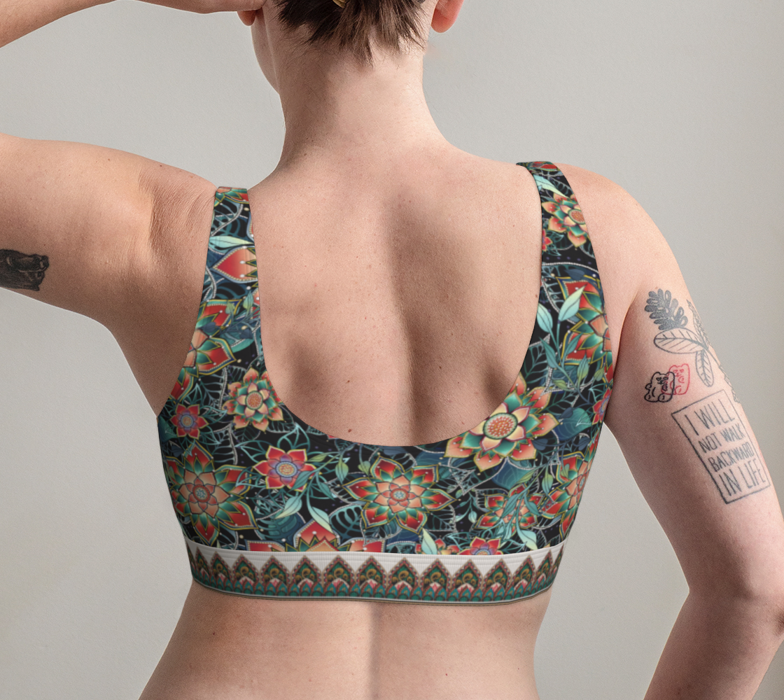 BLACK TROPICAL BRALETTE