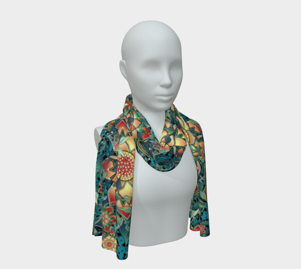 TEAL TROPICAL SCARF