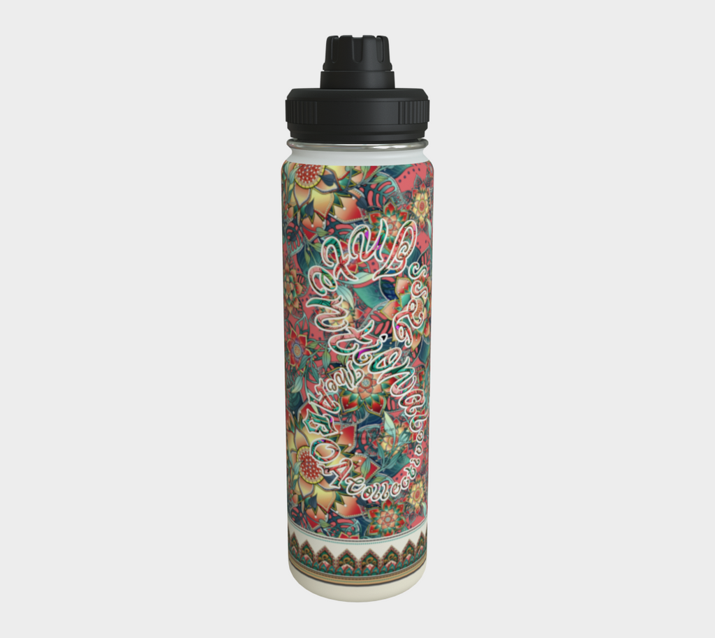 INTENTIONAL PINK TROPICAL WATER BOTTLE