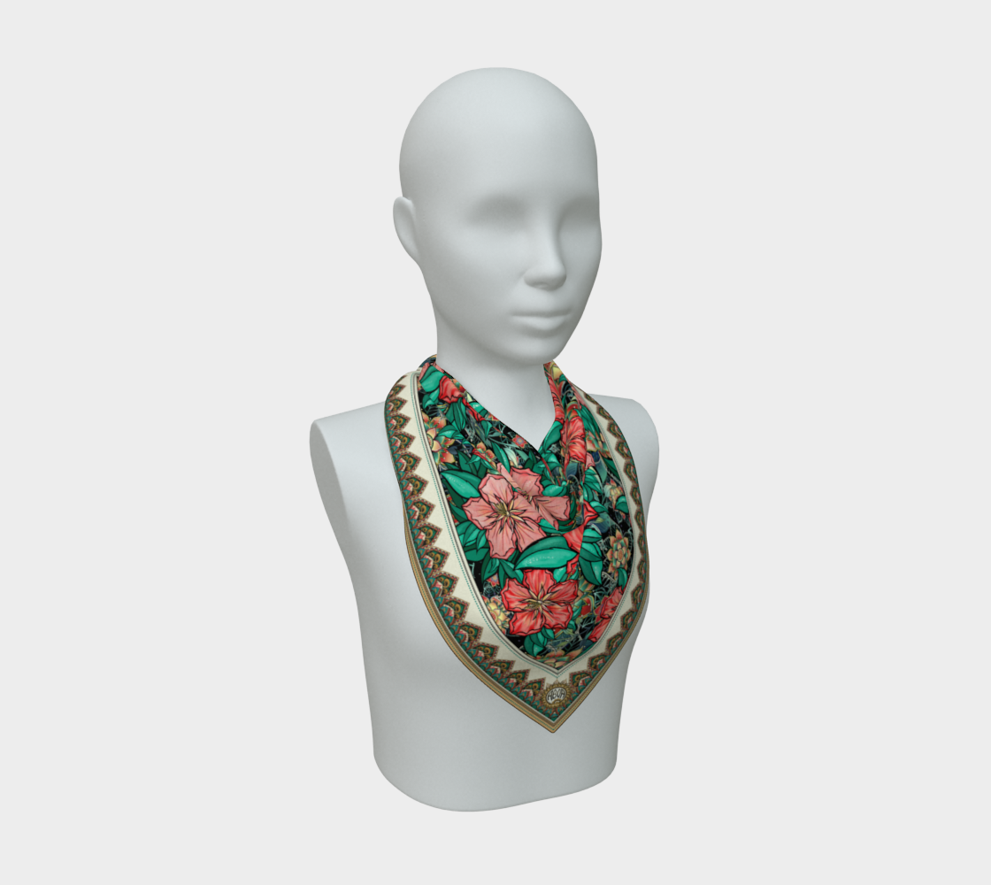 BLACK HIBISCUS SCARF