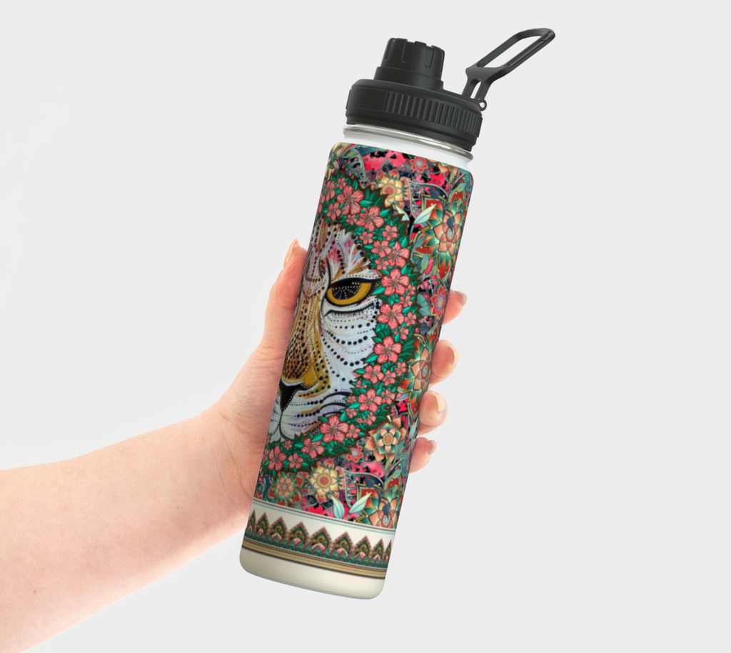 JAGUAR WREATH TROPICAL WATER BOTTLE