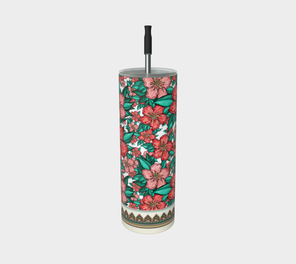 HIBISCUS WHITE TUMBLER