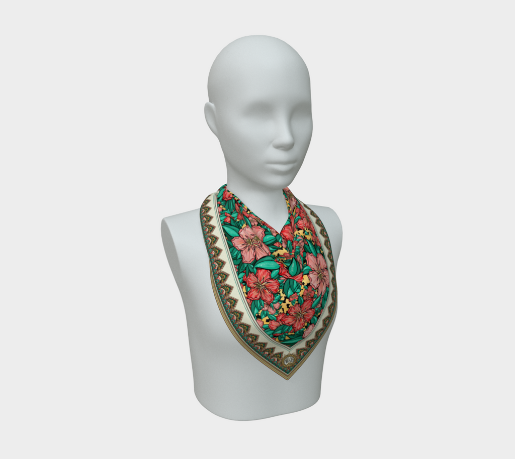 PALE GOLD HIBISCUS SCARF