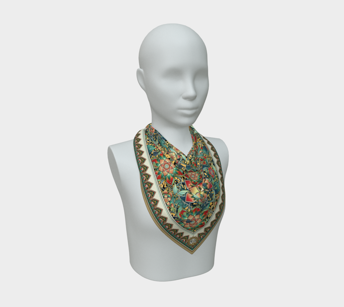 PALE GOLD TROPICAL SCARF