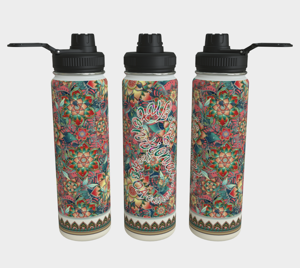 INTENTIONAL PINK TROPICAL WATER BOTTLE