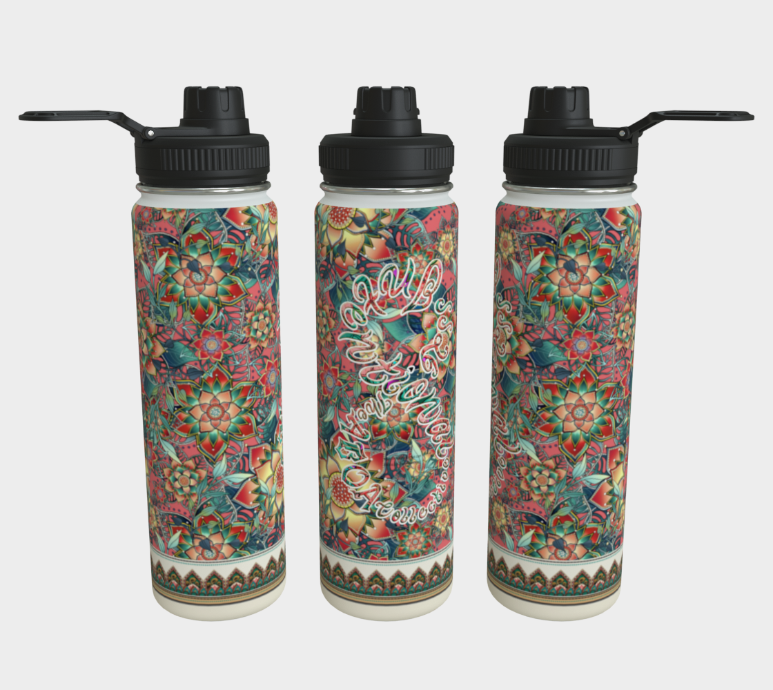 INTENTIONAL PINK TROPICAL WATER BOTTLE