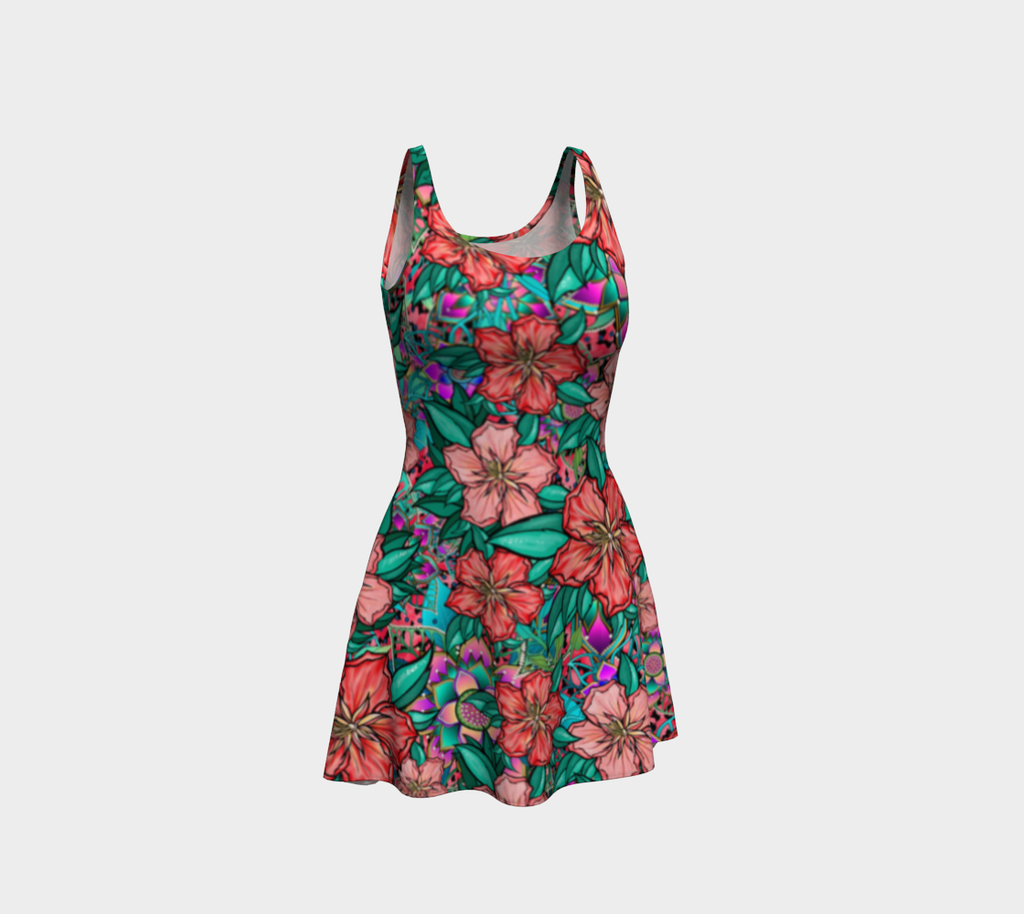 HIBISCUS PURPLE FLARE DRESS