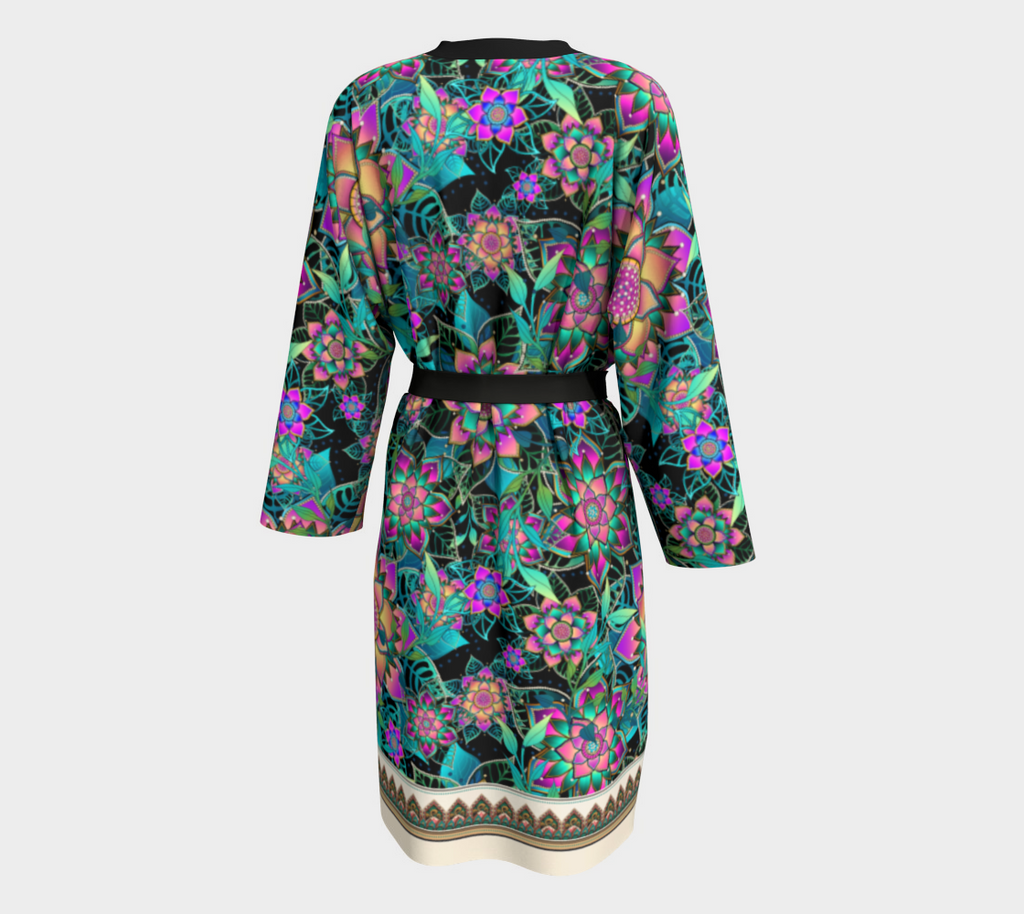 BLACK TRIOPICAL PEIGNOIR