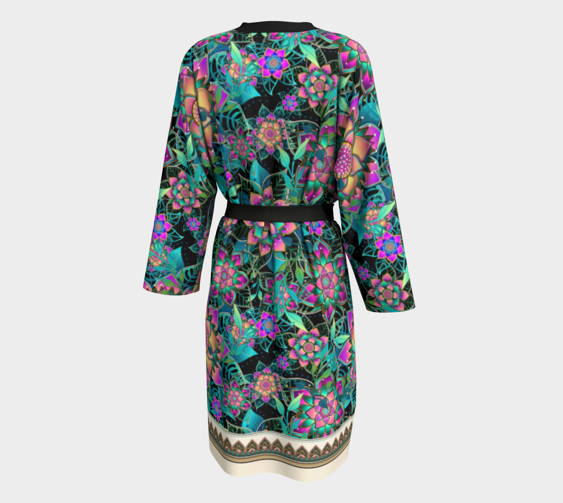 BLACK TRIOPICAL PEIGNOIR