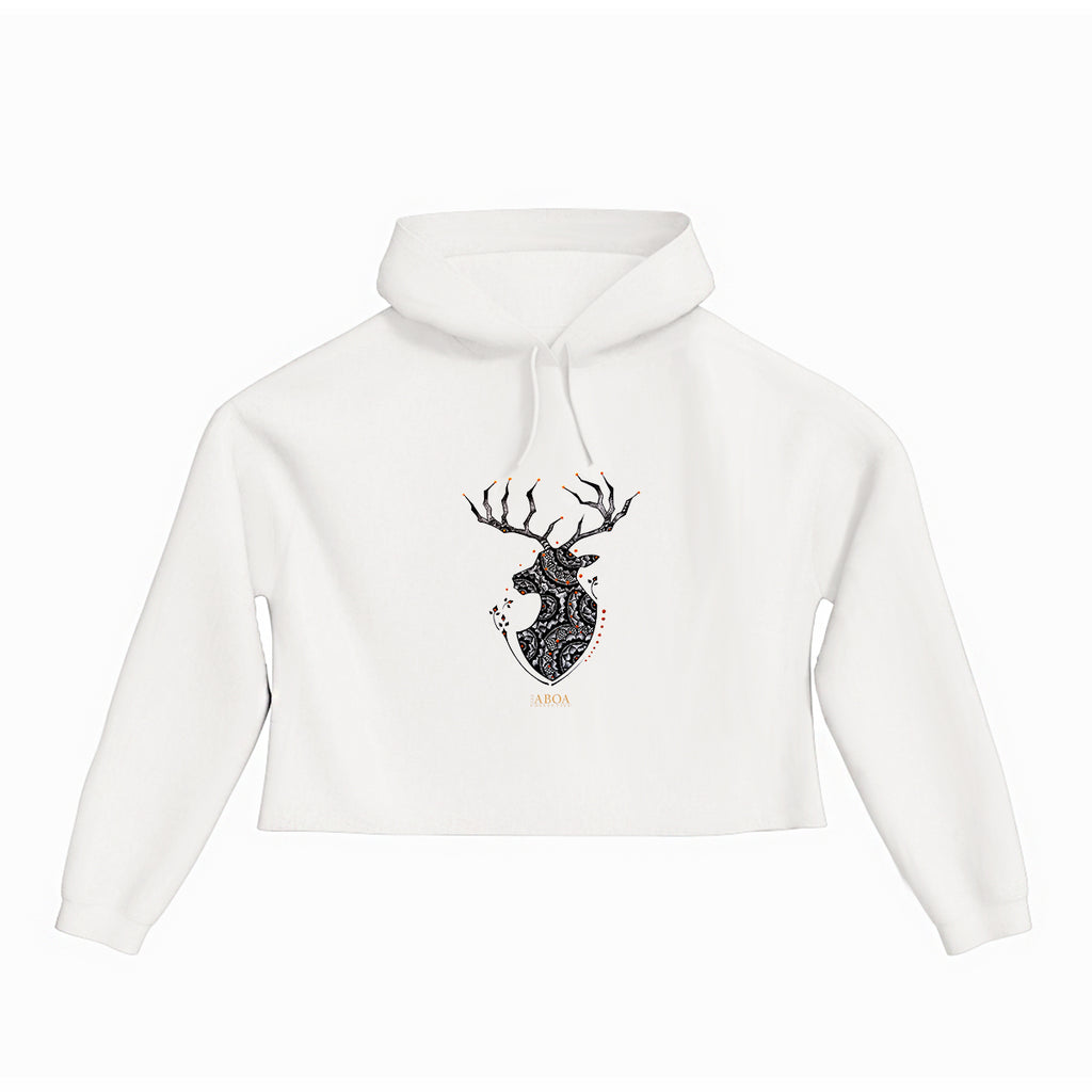 lifestyle apparel, casual clothing, unisex, buck, deer, reindeer, mandala, stippled ink, ink art, pointillism, dot work, animal art, lifestyle apparel, casual clothing, logo tee, cropped hoody, hoody, hoody season, winter wear, winter looks, winter fashion, streetwear, women's fashion, women's looks