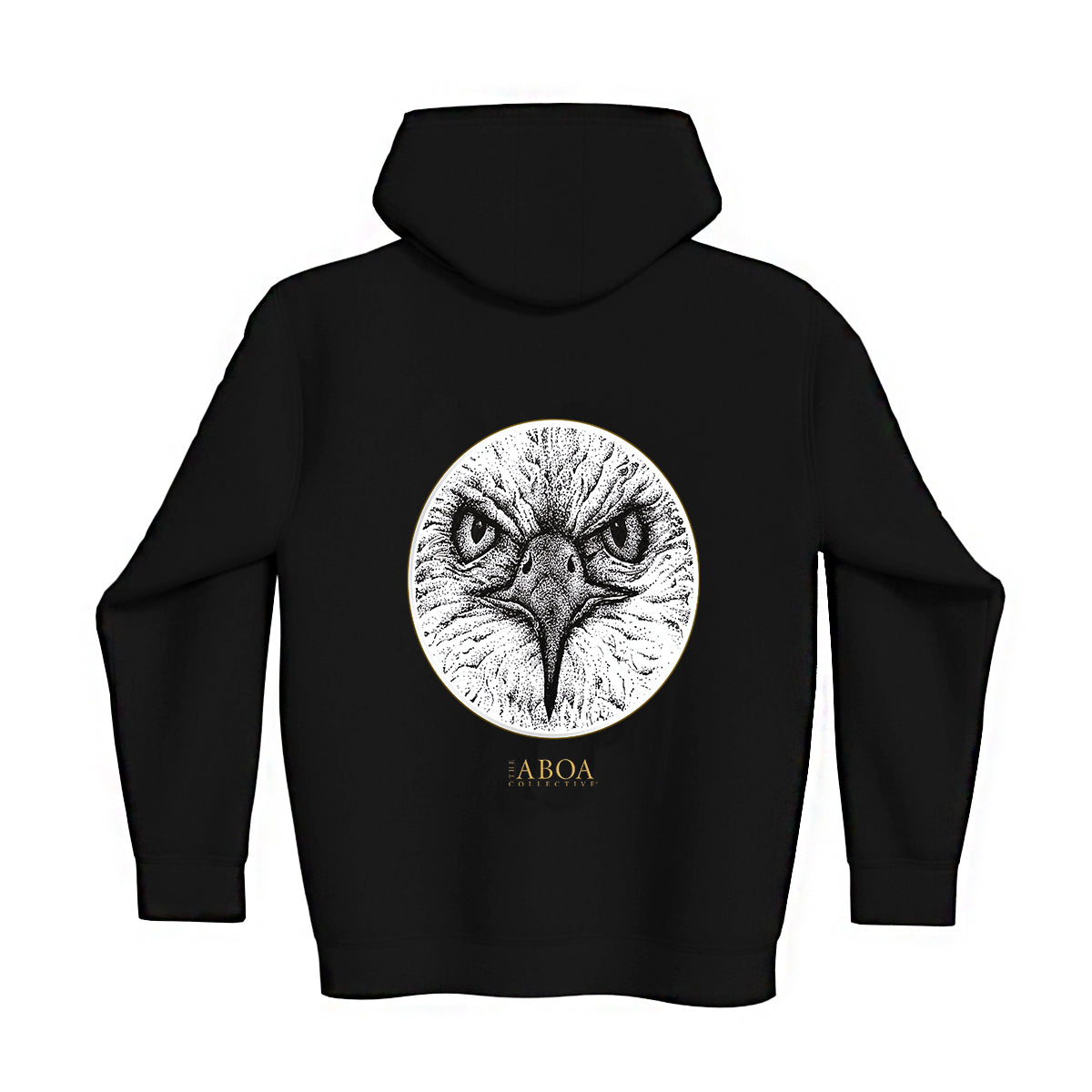 lifestyle apparel, casual clothing, unisex, stippled ink, ink art, pointillism, dot work, animal art, eagle, portrait, birds, birds of prey, winter looks, winter fashion, winter wear, streetwear, fleece