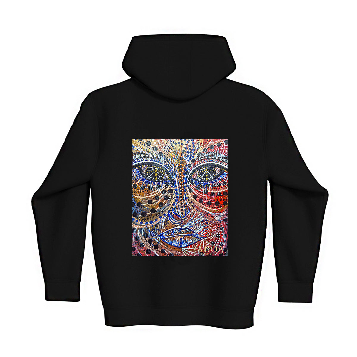 lifestyle apparel, casual clothing, unisex, stippled ink, ink art, pointillism, dot work, portrait, abstract portrait, pointillism, spirituality, rawness, earthly, spirit, colours, bold, fierce, energy, winter looks, winter fashion, winter wear, streetwear