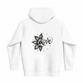 lifestyle apparel, casual clothing, unisex, stippled ink, ink art, pointillism, dot work, flower art, love, black and white, winter wear, winter fashion, winter looks, streetwear