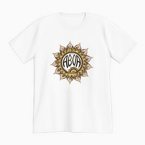 lifestyle apparel, casual clothing, logo tee, unisex, t-shirt, tees, mandala, mandala art, vector drawing, digital art, gold