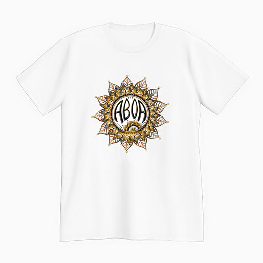 lifestyle apparel, casual clothing, logo tee, unisex, t-shirt, tees, mandala, mandala art, vector drawing, digital art, gold