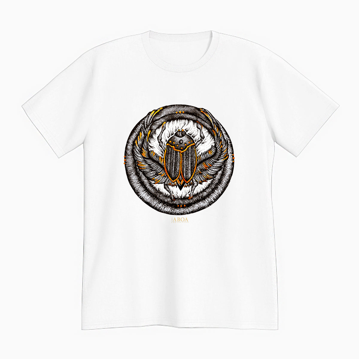 lifestyle apparel, casual clothing, unisex, stippled ink, ink art, pointillism, dot work, animal art, scarab, beetle, ink, black and white, stipple, tees, t-shirt