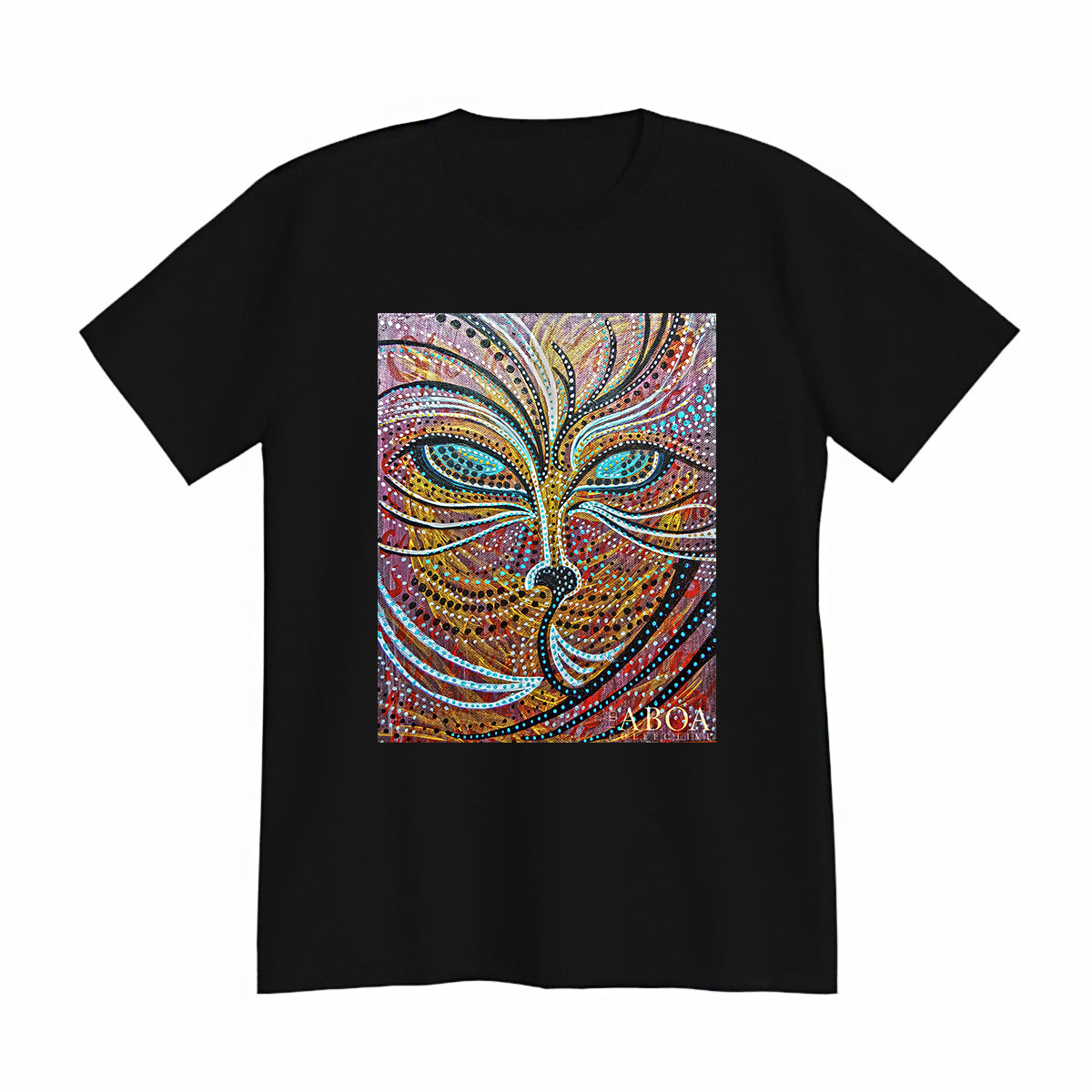 lifestyle apparel, casual clothing, logo tee, unisex, stippled ink, ink art, pointillism, dot work, animal art, fox, portrait, abstract portrait, pointillism, t-shirt, tees