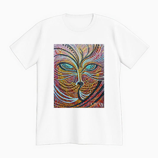 lifestyle apparel, casual clothing, logo tee, unisex, stippled ink, ink art, pointillism, dot work, animal art, fox, portrait, abstract portrait, pointillism, t-shirt, tees