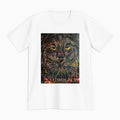 lifestyle apparel, casual clothing, unisex, stippled ink, ink art, pointillism, dot work, animal art, lion, portrait, abstract portrait, pointillism, king, lion art, fierce, humble, tee, t-shirt