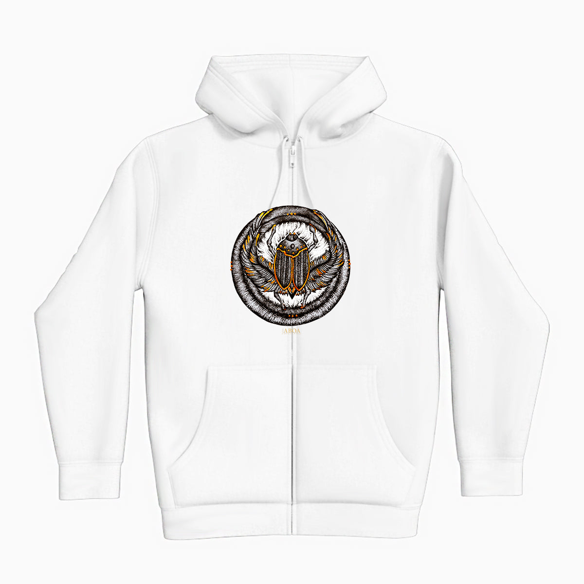 lifestyle apparel, casual clothing, unisex, stippled ink, ink art, pointillism, dot work, animal art, scarab, beetle, ink, black and white, stipple, hoodie, hoody, hoody season, winter wear, winter fashion, winter looks, fleece , streetwear