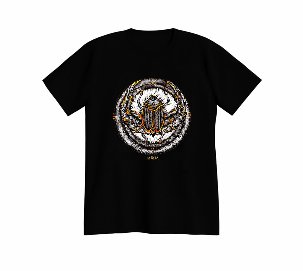 lifestyle apparel, casual clothing, unisex, stippled ink, ink art, pointillism, dot work, animal art, scarab, beetle, ink, black and white, stipple, tees, t-shirt