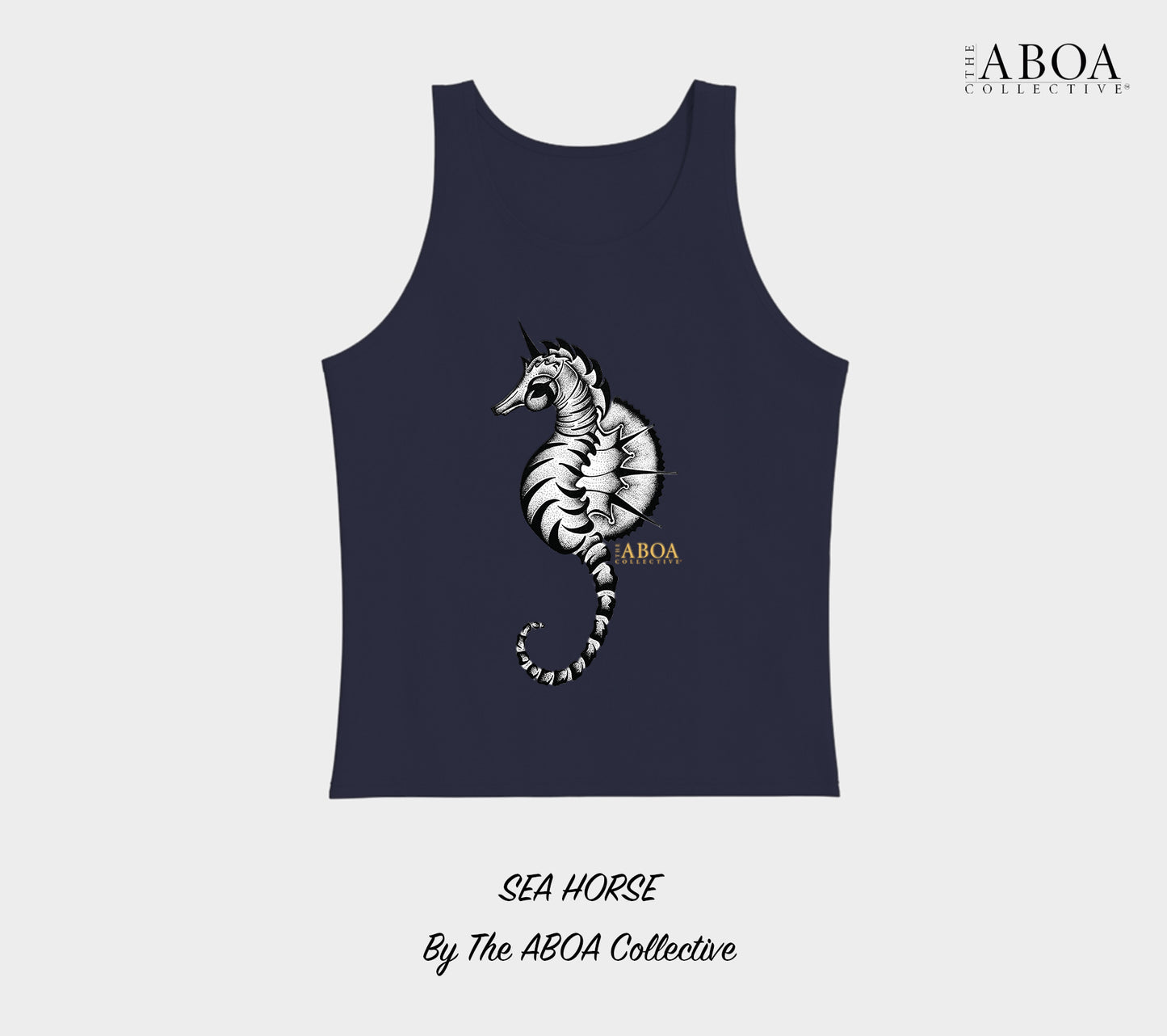 seahorse, sea mammals, animals, animal lovers, animal art, black and white, tropical, resort wear, travel fashion, summer fashion, wanderlust,  tank top, unisex, unisex tank top