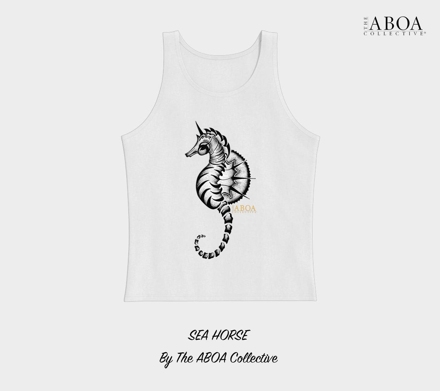 seahorse, sea mammals, animals, animal lovers, animal art, black and white, tropical, resort wear, travel fashion, summer fashion, wanderlust,  tank top, unisex, unisex tank top