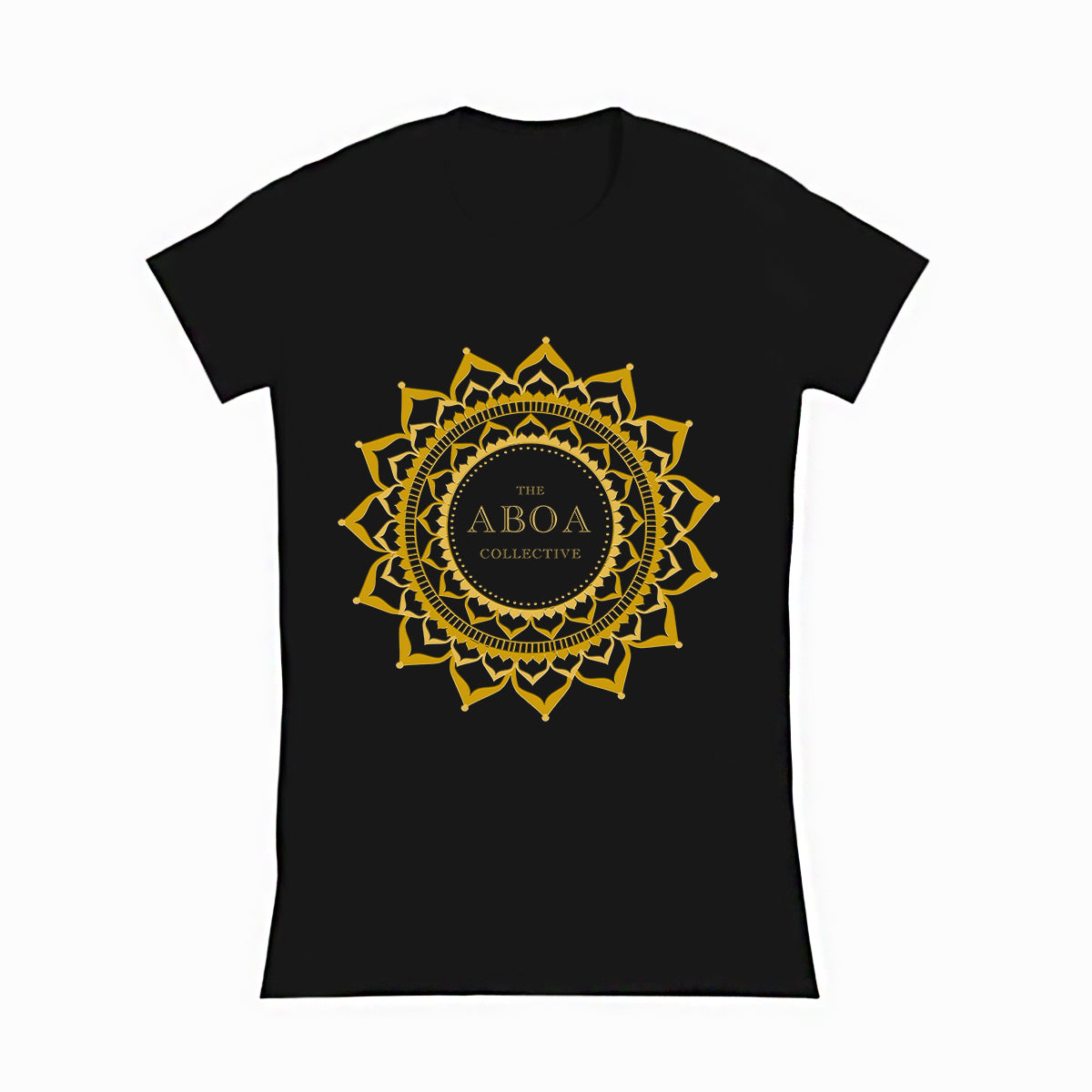 t-shirt, tees, lifestyle apparel, casual clothing, logo tee, women's teem slim fit, t-shirt, tees, black and gold