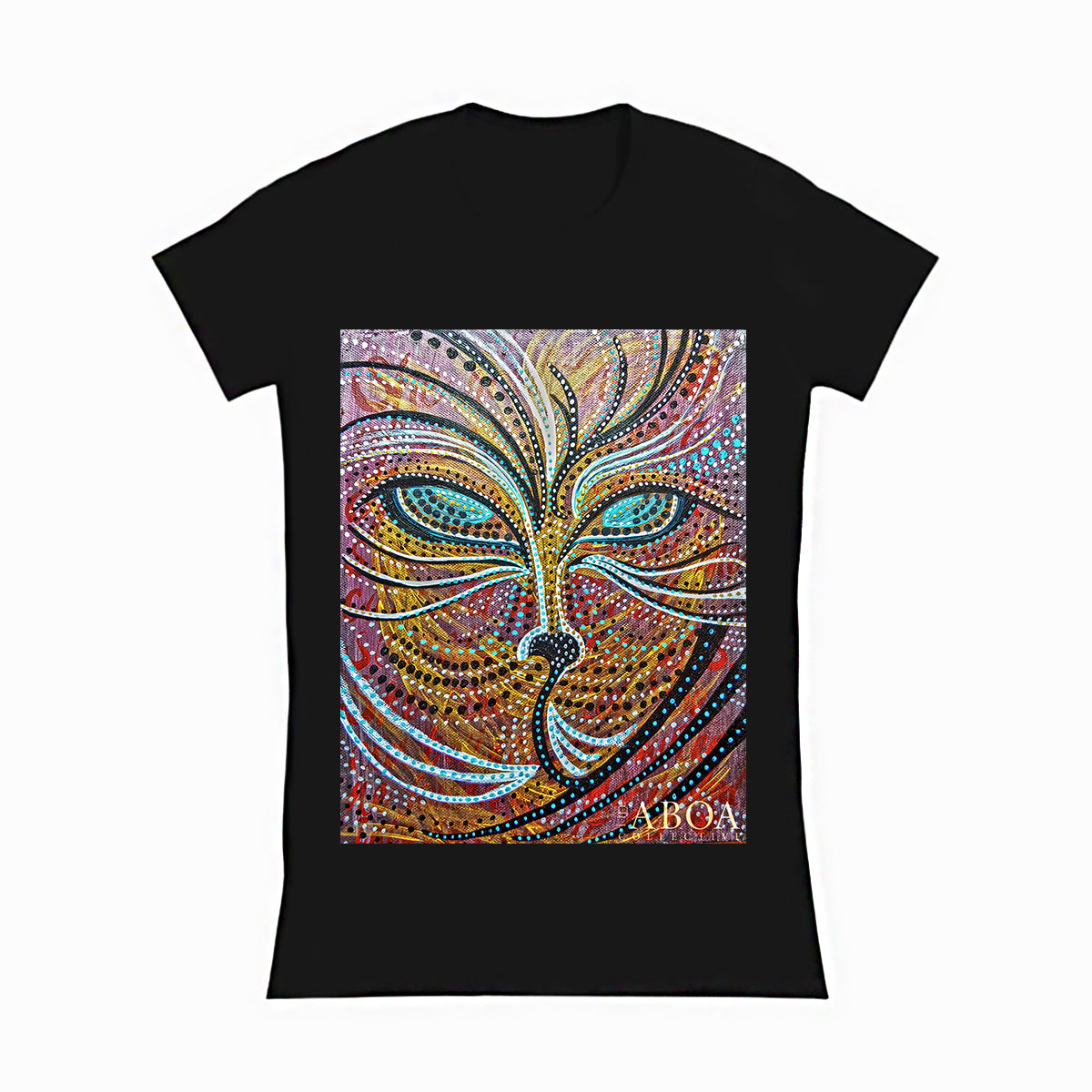 lifestyle apparel, casual clothing, unisex, stippled ink, ink art, pointillism, dot work, animal art, fox, portrait, abstract portrait, pointillism. women's t-shirt, tees, women's fashion