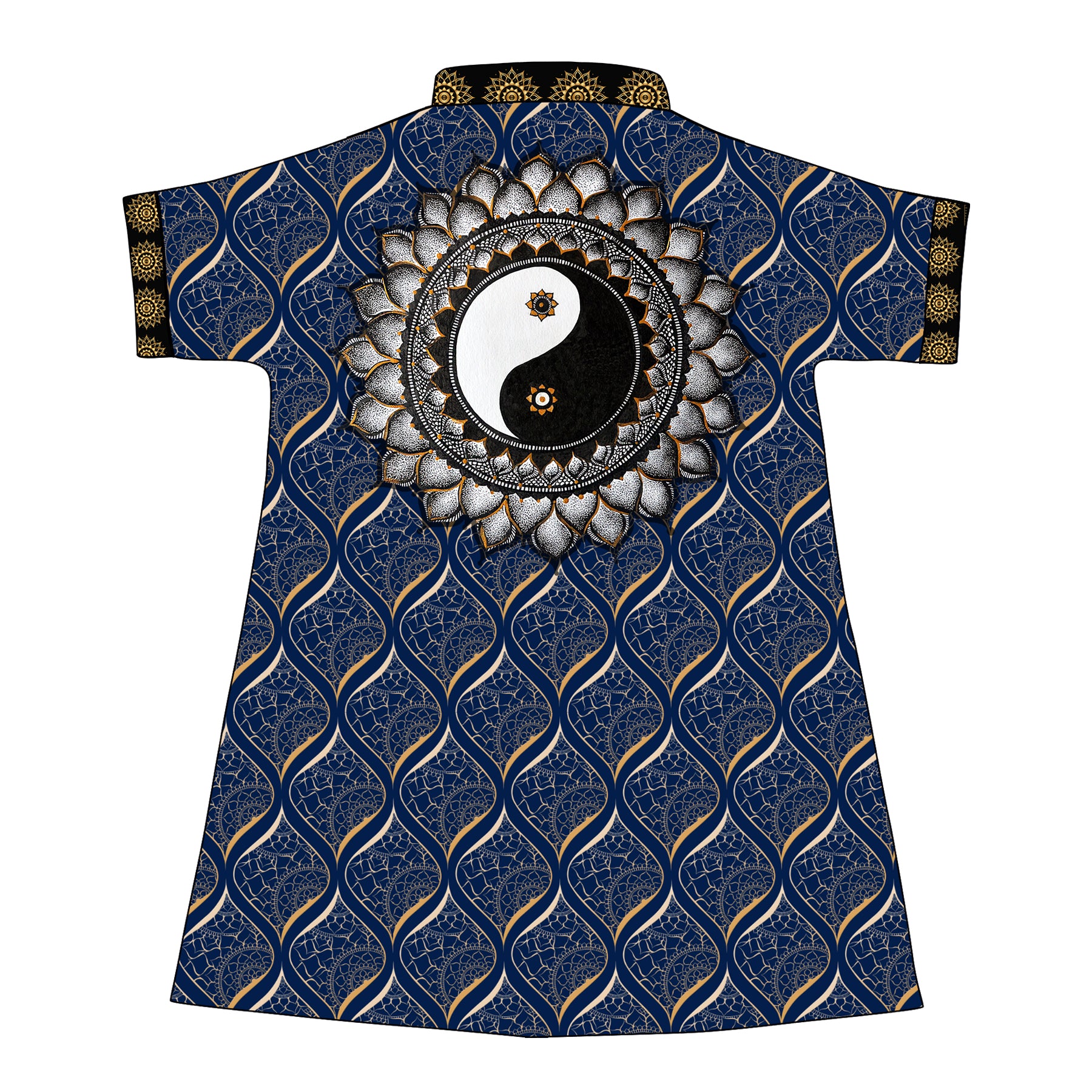 yin yang, mandala, pointillism, stipple, diamond, pattern design, artsy, handmade, couture, high fashion, robe, robe style, cover up, boho style, wanderlust, travel fashion, resort wear, beach wear, swim wear, chic, satin, sheer, cotton , unisex