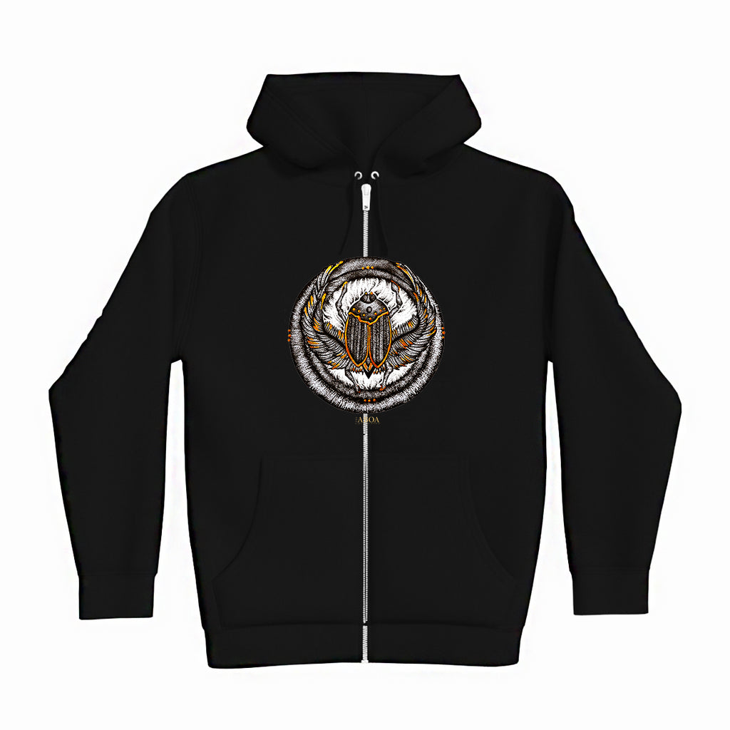 lifestyle apparel, casual clothing, unisex, stippled ink, ink art, pointillism, dot work, animal art, scarab, beetle, ink, black and white, stipple, hoodie, hoody, hoody season, winter wear, winter fashion, winter looks, fleece , streetwear