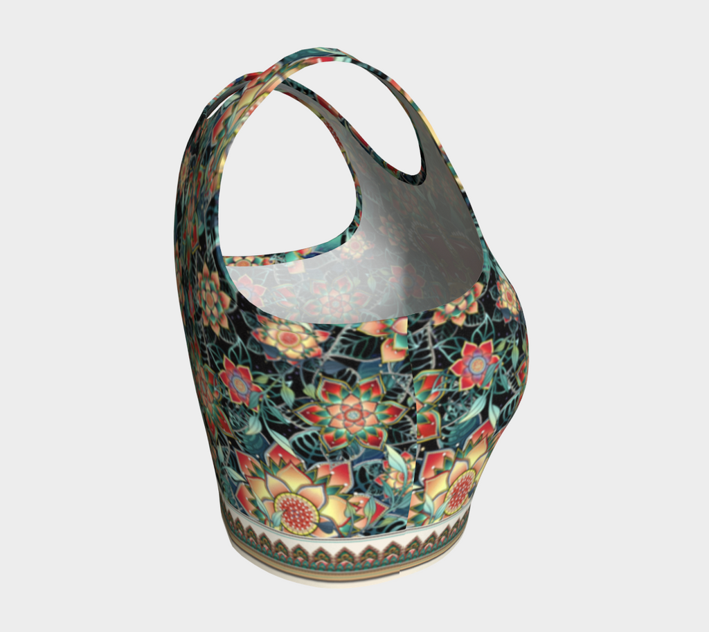 ABOA CROWN CROPPED TANK BLK TROPICAL
