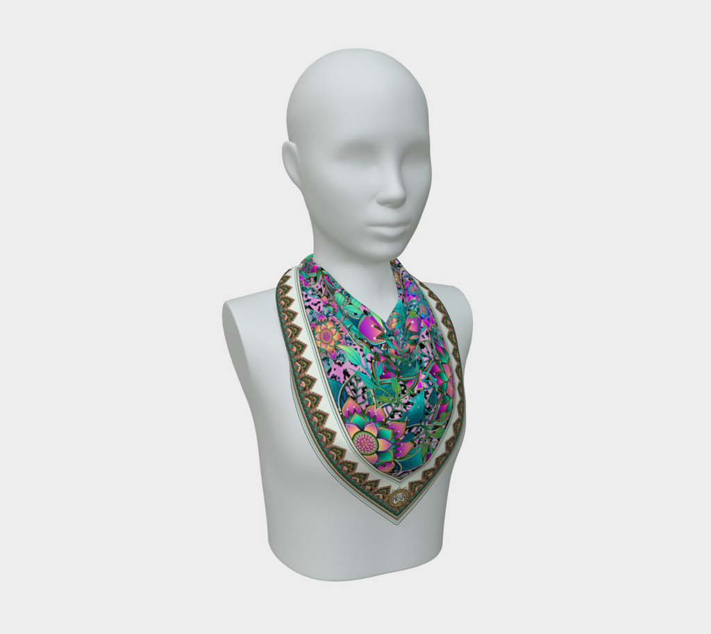 PURPLE TROPICAL SCARF