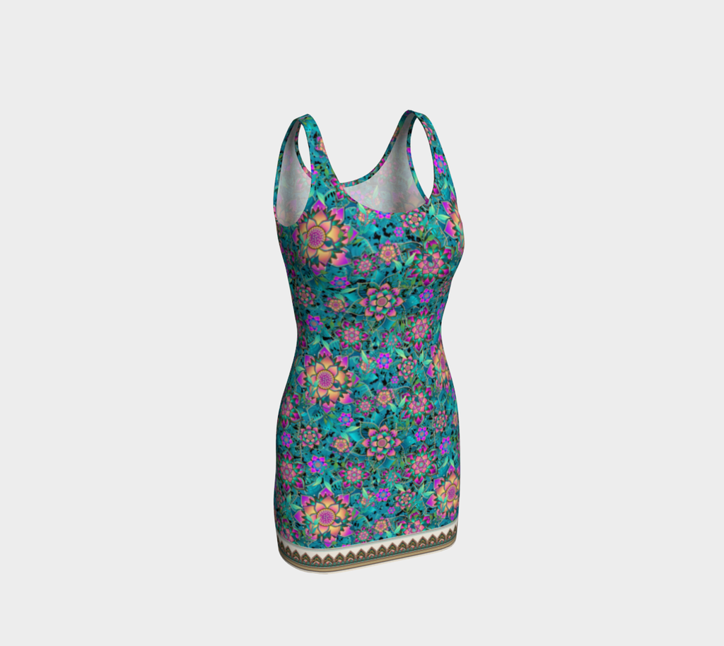 TEAL TROPICAL ORIGINAL BODYCON DRESS