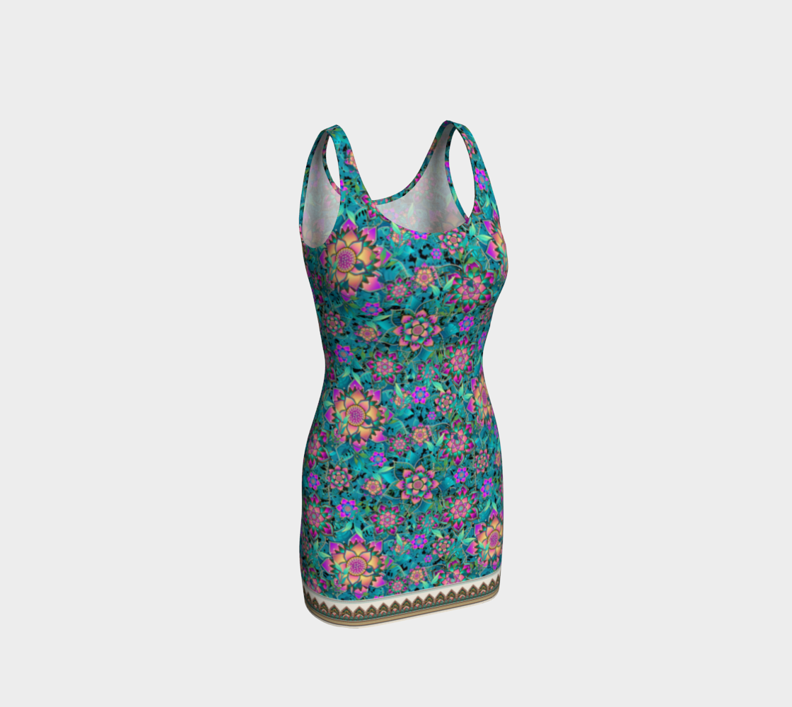 TEAL TROPICAL ORIGINAL BODYCON DRESS