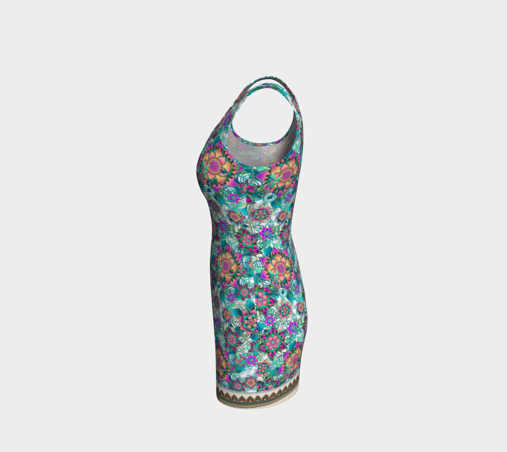 WHITE TROPICAL ORIGINAL BODYCON DRESS
