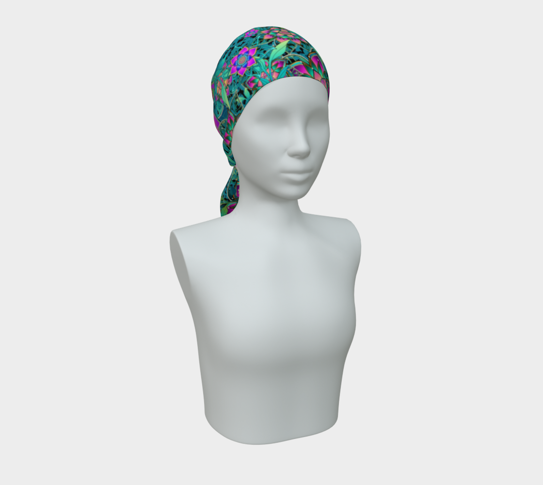 TEAL TROPICAL SCARF