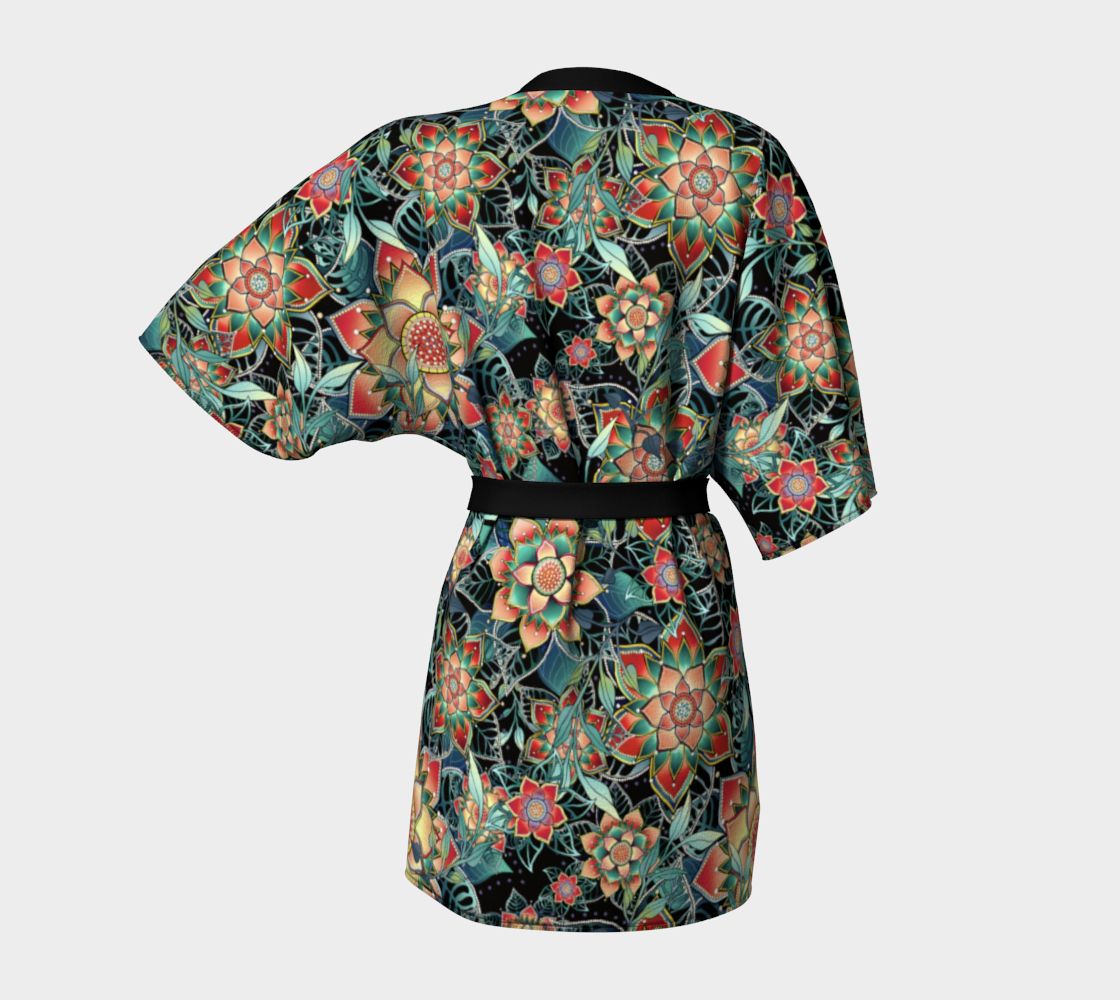 TROPICAL BLACK KIMONO