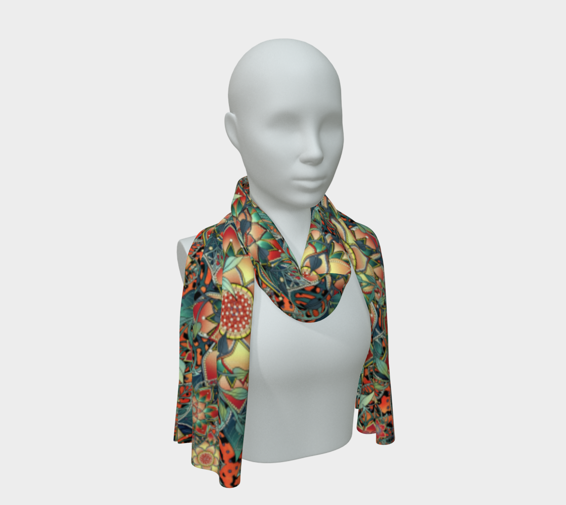 ORANGE TROPICAL SCARF