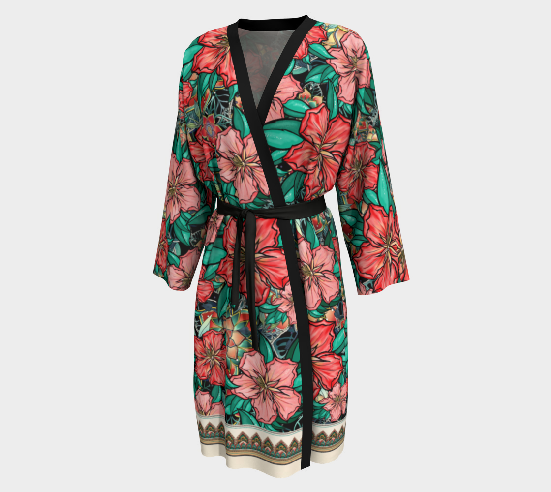 BLACK HIBISCUS PEIGNOIR