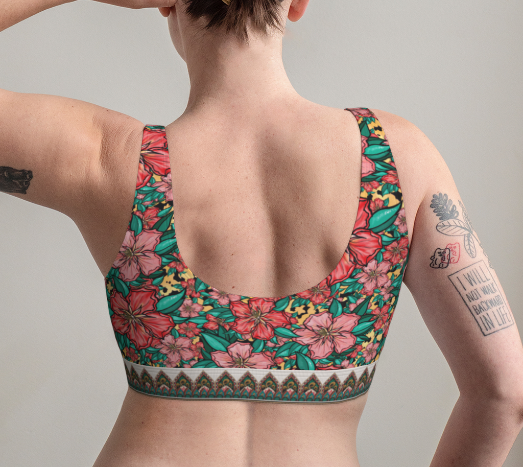 PALE GOLD HIBISCUS BRALETTE