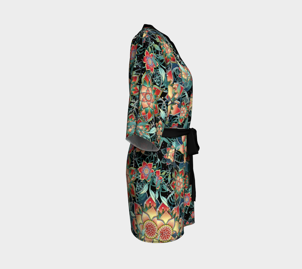 TROPICAL BLACK KIMONO