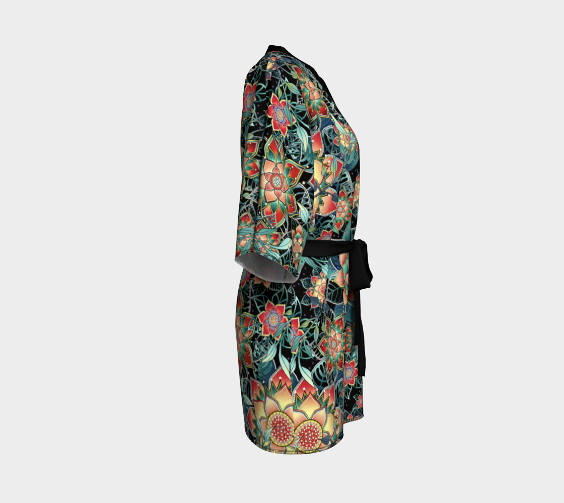TROPICAL BLACK KIMONO
