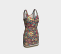 CORAL TROPICAL BODYCON DRESS