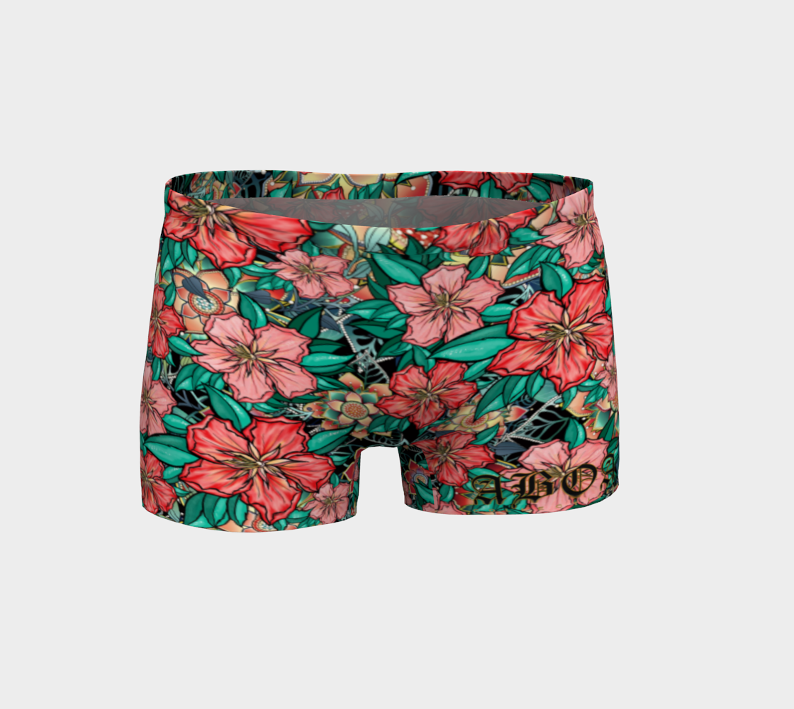 BLACK HIBISCUS SHORTS