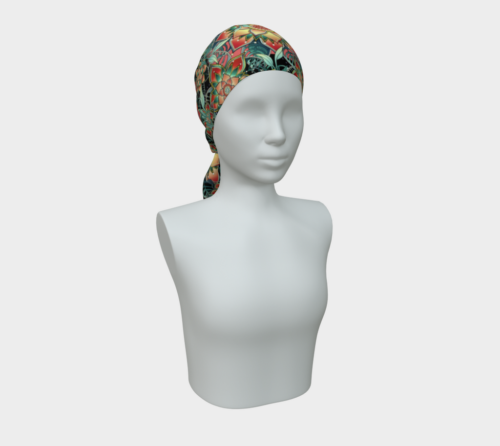 BLACK TROPICAL SCARF