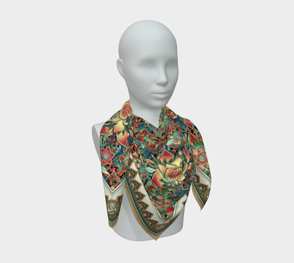 ORANGE JAGUAR TROPICAL SCARF