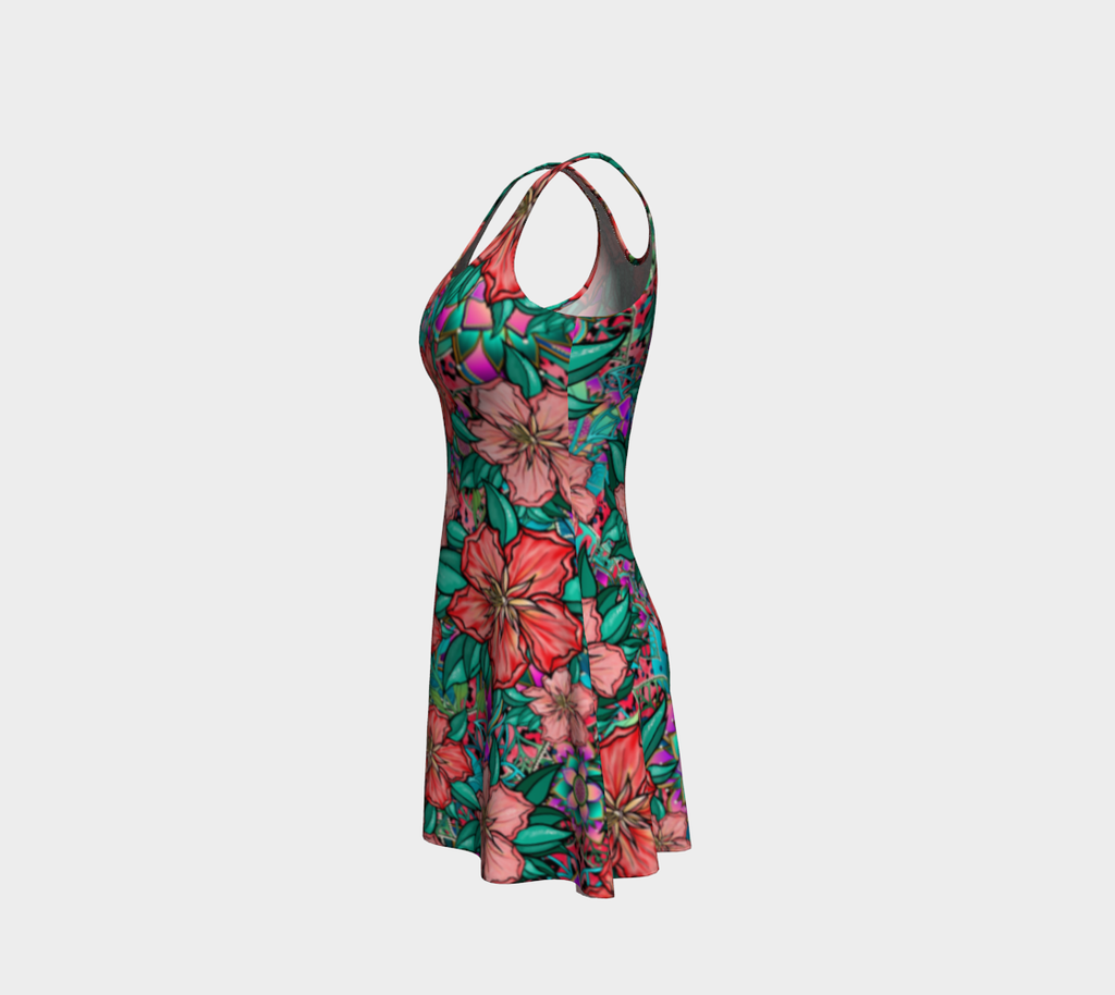 HIBISCUS PURPLE FLARE DRESS