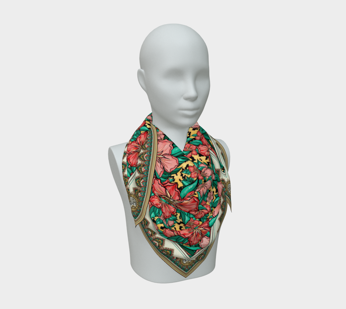 PALE GOLD HIBISCUS SCARF